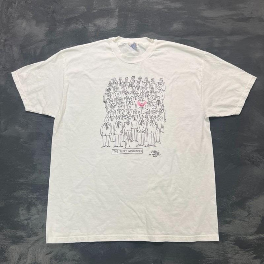 Vintage Fifty Governers Shirt Mens XL White 1990s Jesse Ventura‎